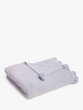 John Lewis cotton throw knitted pure cotton pom details, UK version