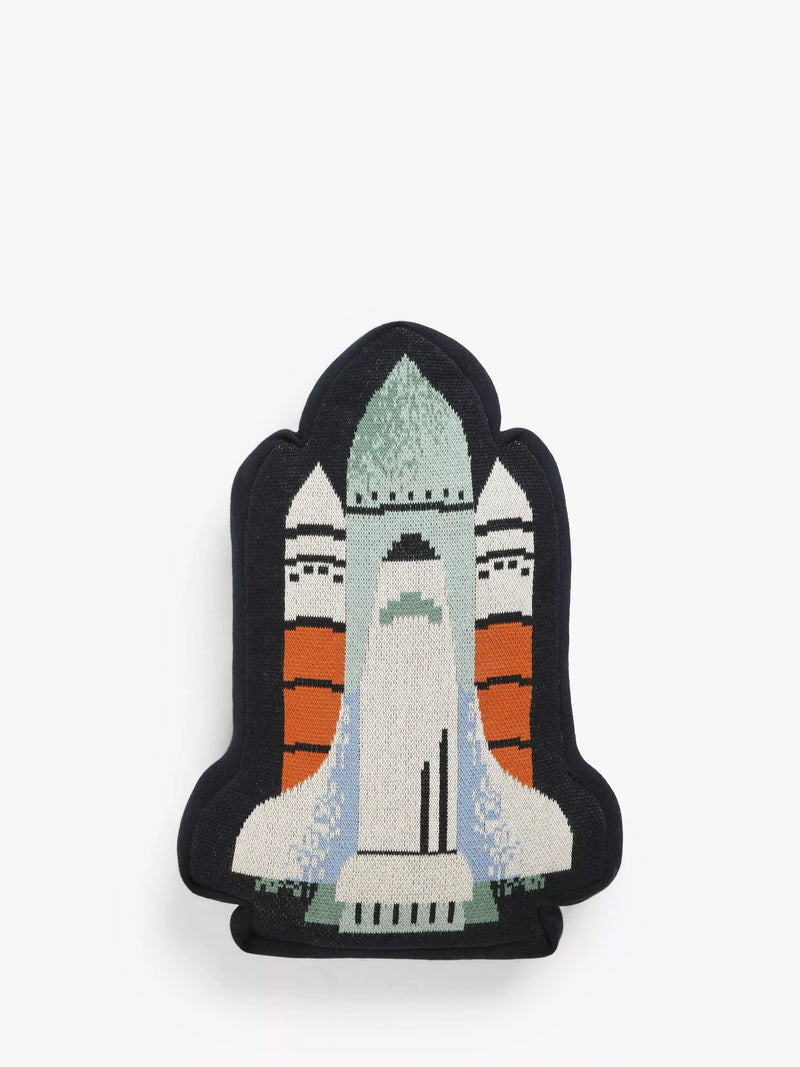 John Lewis rocket cushion for children, imported from the UK