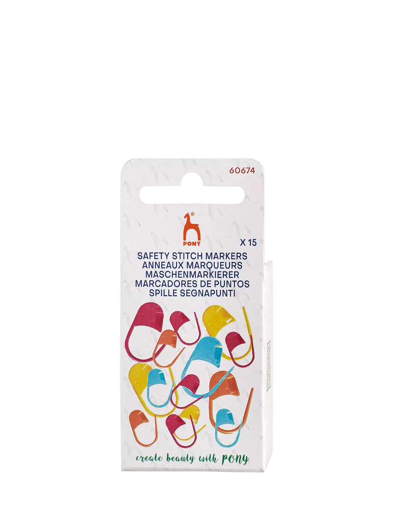 Pony safety stitch markers pack of 15 assorted, UK version