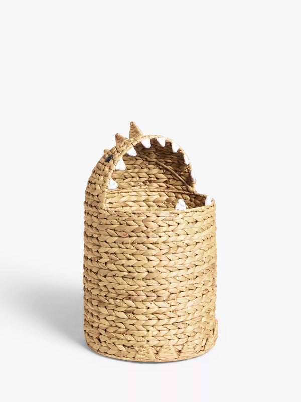 Natural Water Hyacinth Dinosaur Storage Basket for Kids