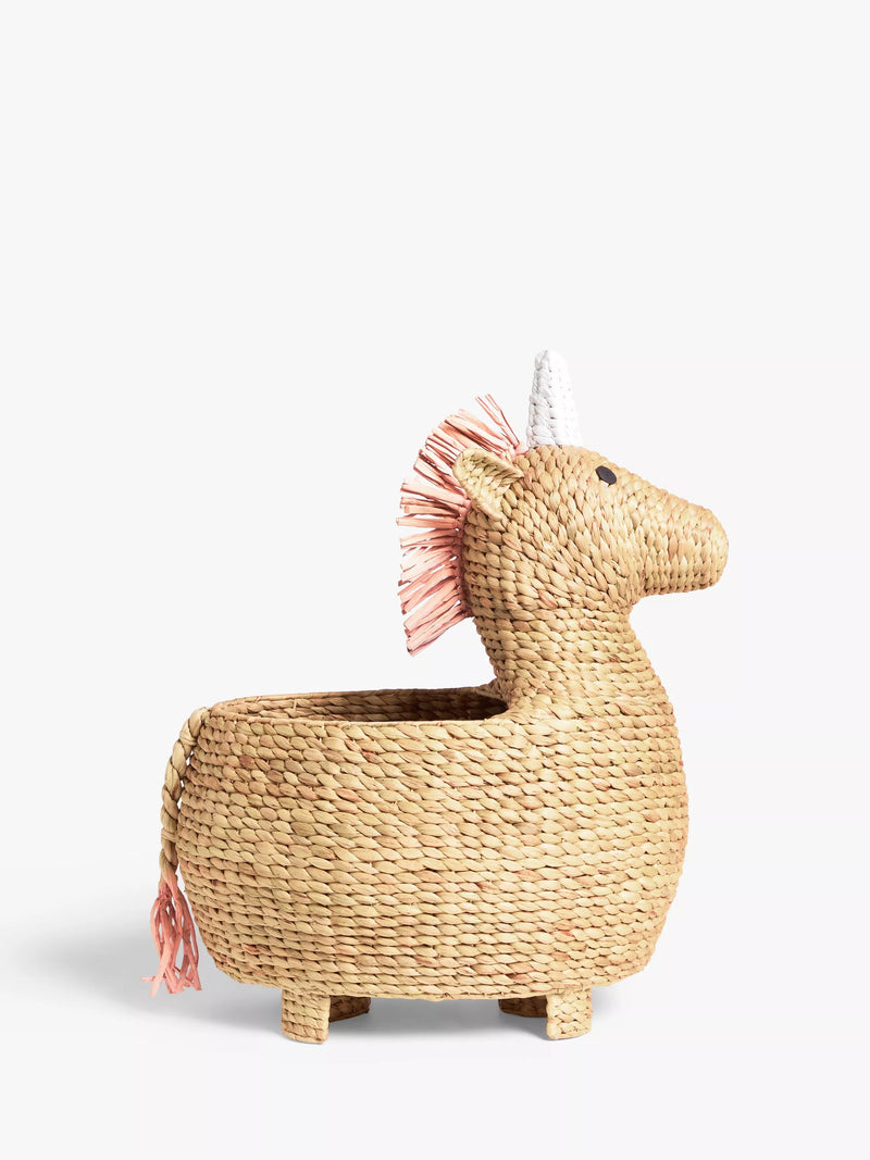 John Lewis kids' unicorn water hyacinth storage basket, UK version