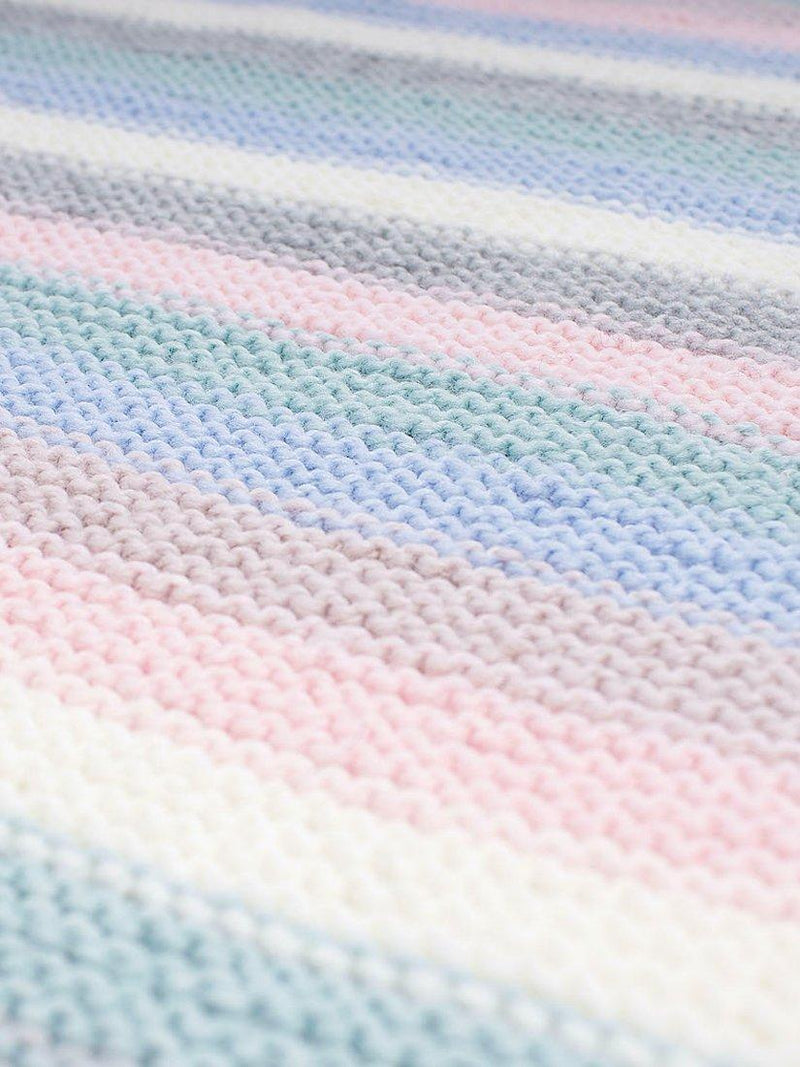 Wool Couture striped baby blanket knitting kit (British brand)