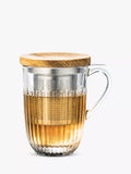 La Rochère glass tea infuser mug with bamboo lid 400ml - British product