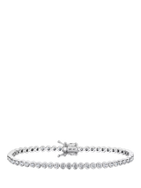 John Lewis Jools by Jenny Brown Cubic Zirconia Round Tennis Bracelet Silver 18.25cm- Buy online at McGrocer