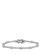 John Lewis Jools by Jenny Brown Mixed Size Cubic Zirconia Tennis Bracelet, 18.25cm, Silver- Buy online at McGrocer