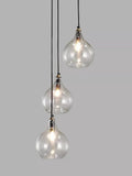 nkuku Ziva glass cluster pendant light, recycled glass, handmade - British product