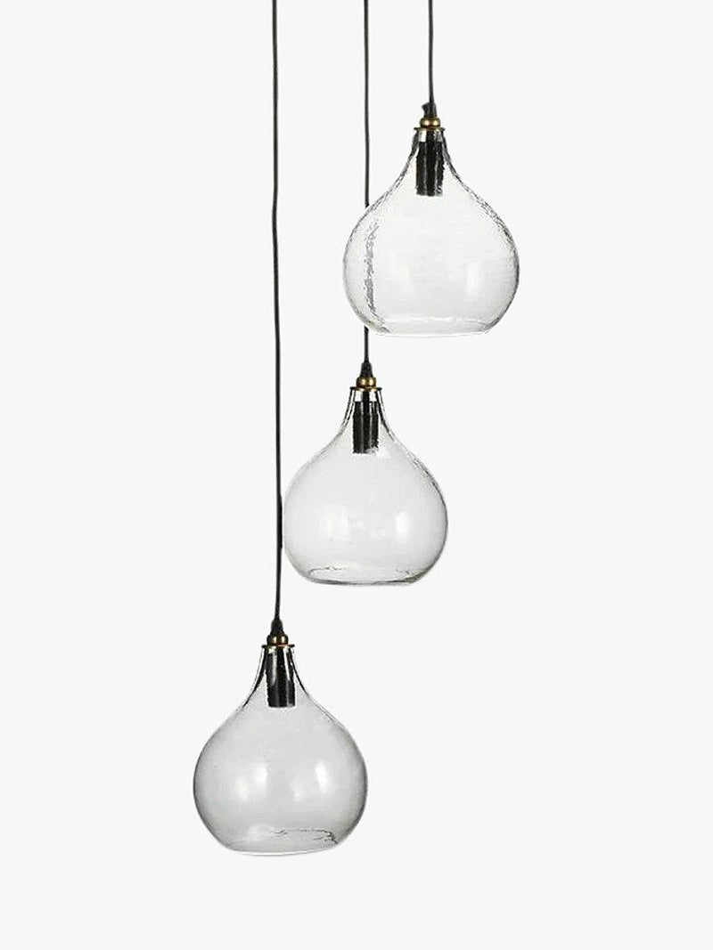 nkuku Ziva glass cluster pendant light, recycled glass, handmade - British product