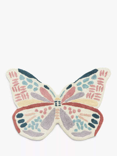 John Lewis Multi-Coloured Butterfly Cotton Rug for Kids' Room- Buy online at McGrocer
