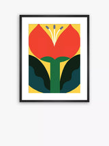 John Lewis John Lewis Eija Vehvilainen 'June Flower' Framed Print, 80 x 60cm, Red/Multi- Buy online at McGrocer