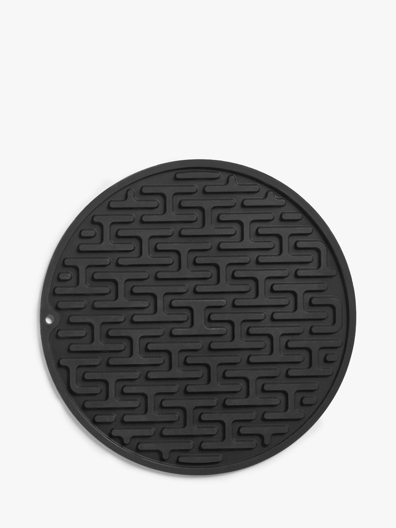 John Lewis round silicone trivet black 20.5cm, imported from the UK