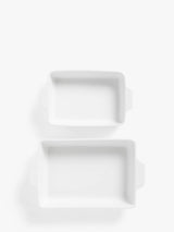 John Lewis John Lewis Porcelain Rectangular Roasters Set of 2 White Oven-to-Table Cookware- Buy online at McGrocer