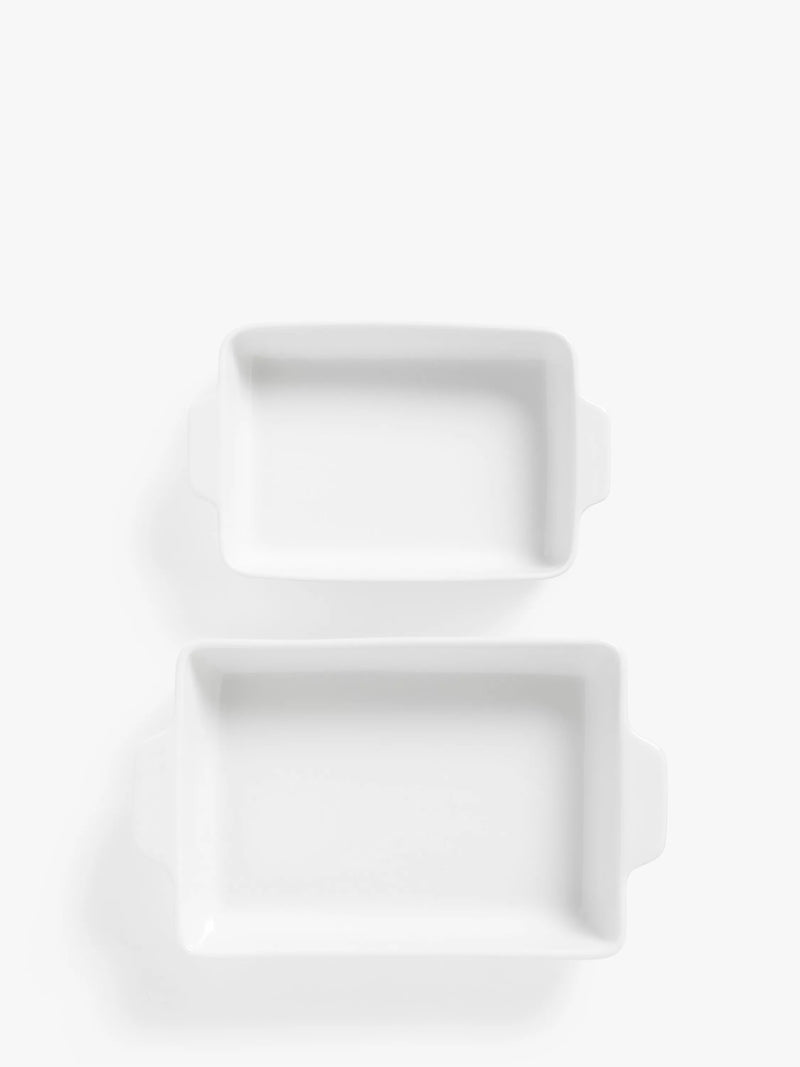 John Lewis rectangular roasters set of 2 white (British brand)