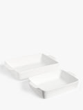John Lewis rectangular roasters set of 2 white (British brand)