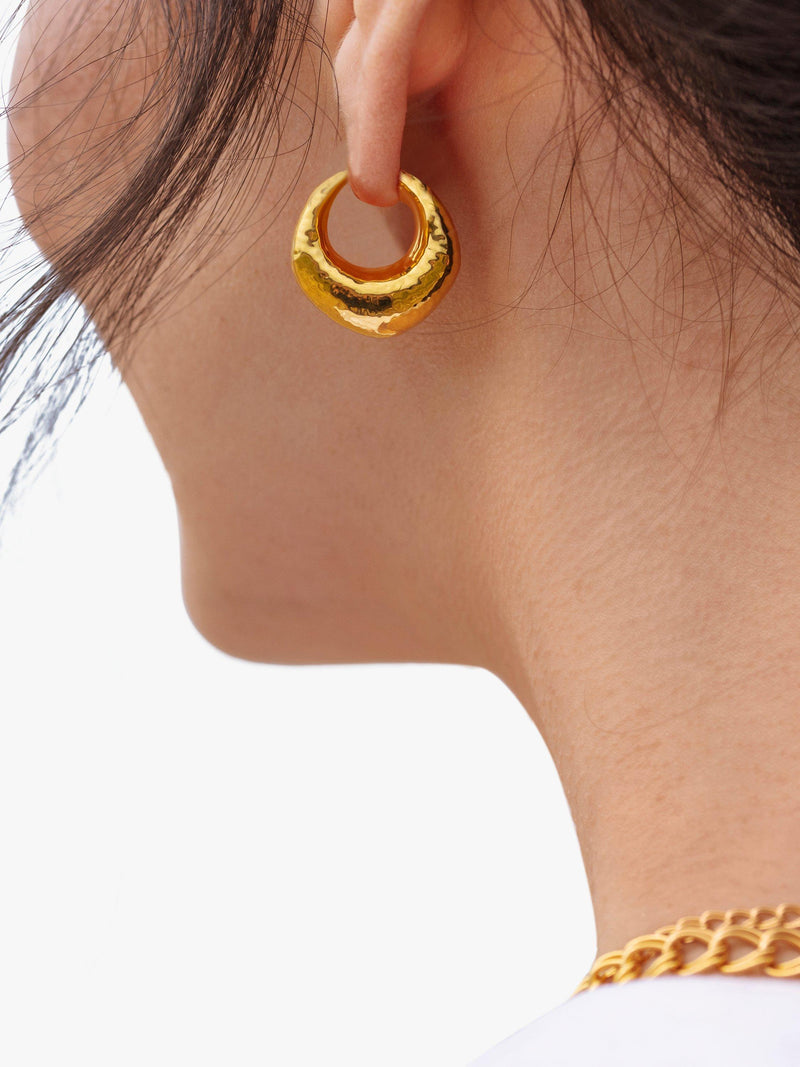 Monica Vinader Deia chunky hoop earrings gold, UK version