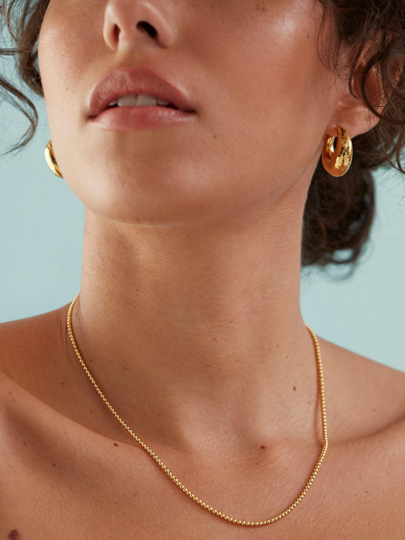 Monica Vinader Deia chunky hoop earrings gold, UK version
