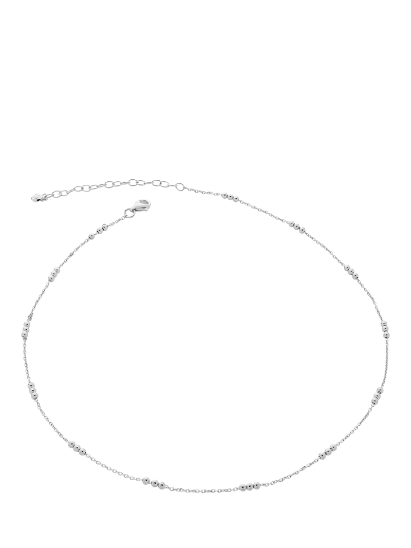 Monica Vinader triple bead choker necklace sterling silver, imported from the UK