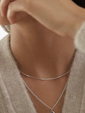 Monica Vinader triple bead choker necklace sterling silver, imported from the UK