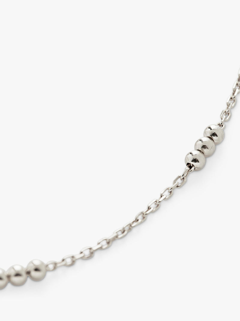 Monica Vinader triple bead choker necklace sterling silver, imported from the UK