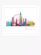 John Lewis London Skyline Framed Print, 26 x 32cm, Multi- Buy online at McGrocer