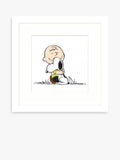 John Lewis Peanuts framed print Snoopy Charlie Brown hug 32x32cm (British brand)