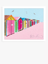 John Lewis John Lewis Ilona Drew Brighton Beach Huts Multi Framed Print 26 x 32cm- Buy online at McGrocer