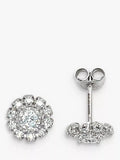 E.W Adams cluster earrings 18ct white gold (British brand)