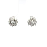 E.W Adams cluster earrings 18ct white gold (British brand)