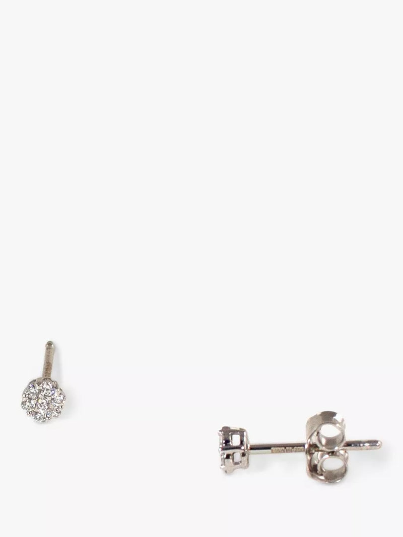E.W Adams diamond cluster stud earrings 18ct white gold - British product