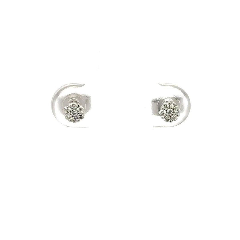 E.W Adams diamond cluster stud earrings 18ct white gold - British product
