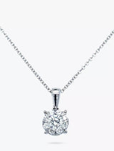 John Lewis E.W Adams 18ct White Gold Diamond Cluster Pendant Necklace- Buy online at McGrocer