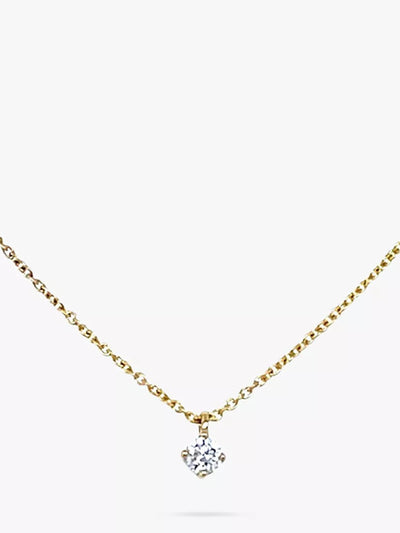 John Lewis E.W Adams 18ct Yellow Gold Single Diamond Pendant Necklace- Buy online at McGrocer