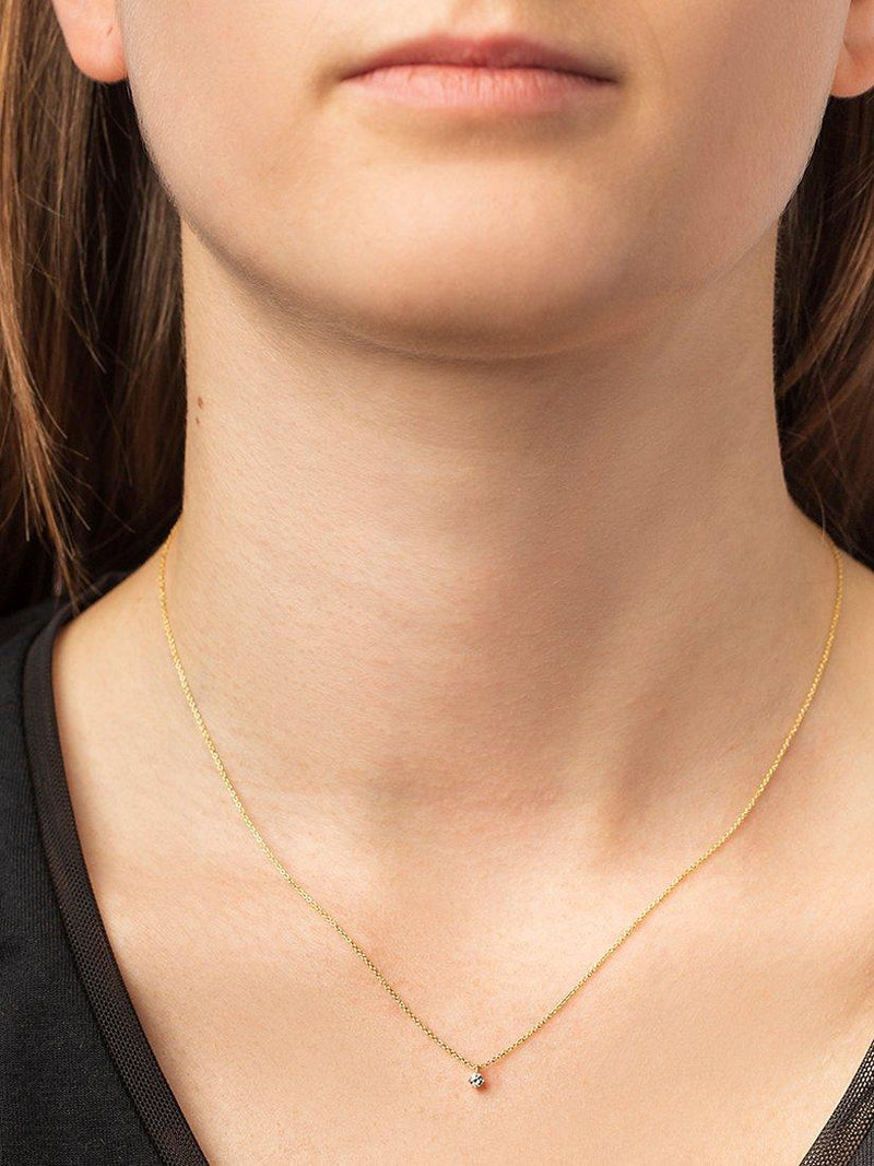 E.W Adams 18ct yellow gold diamond pendant necklace, UK version
