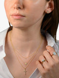 E.W Adams 18ct yellow gold diamond pendant necklace, UK version