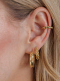 LARNAUTI twisted bead gold hoop earrings - British product