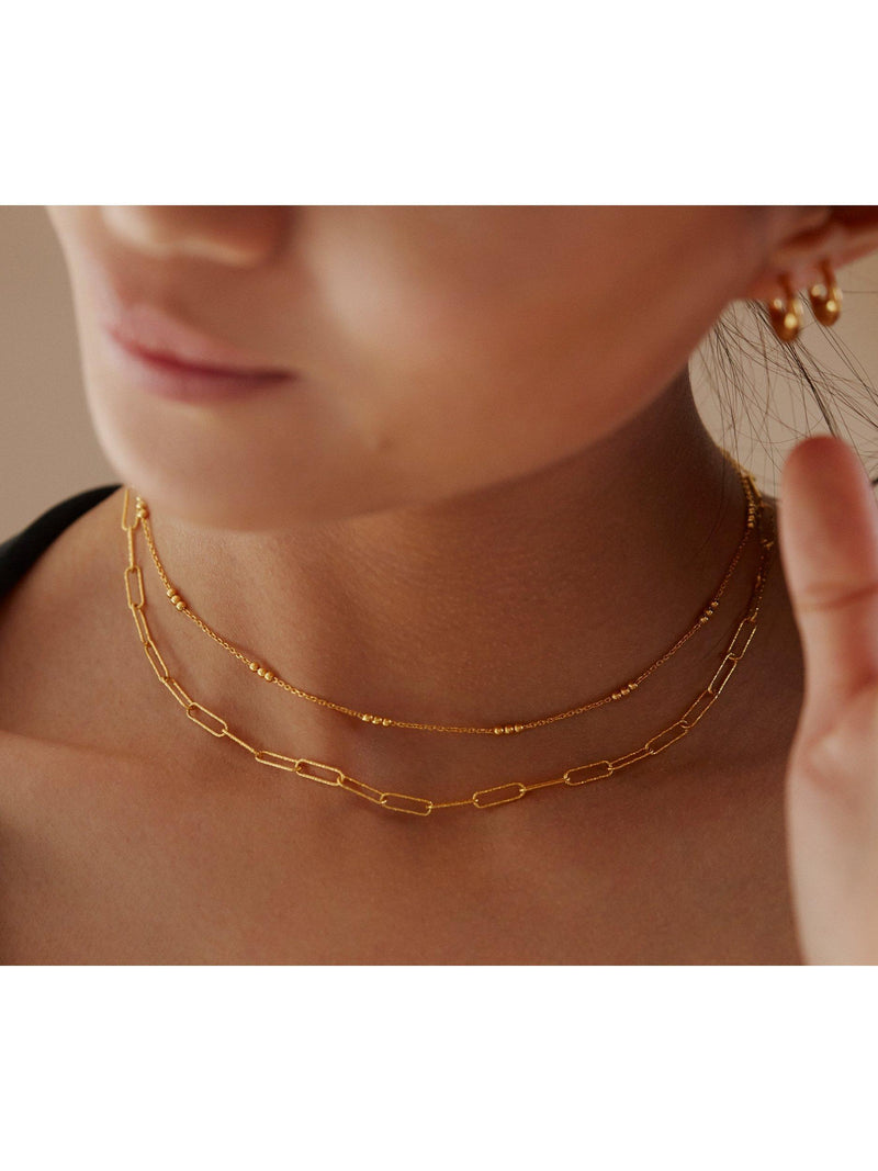 Monica Vinader gold beaded choker necklace - British product