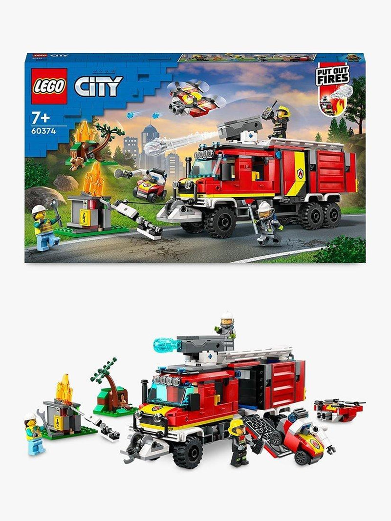 Fire Command Unit Toy Set with Fire Engine and Drones 502 Pieces