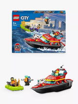 John Lewis Fire Rescue Boat Toy Set with Minifigures, Floats on Water, 144 Pieces- Buy online at McGrocer