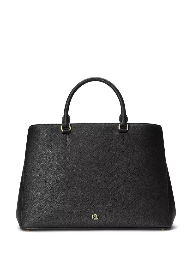 Lauren Ralph Lauren Hanna large leather satchel, crosshatch pattern - British product