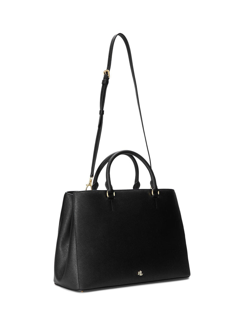 Lauren Ralph Lauren Hanna large leather satchel, crosshatch pattern - British product