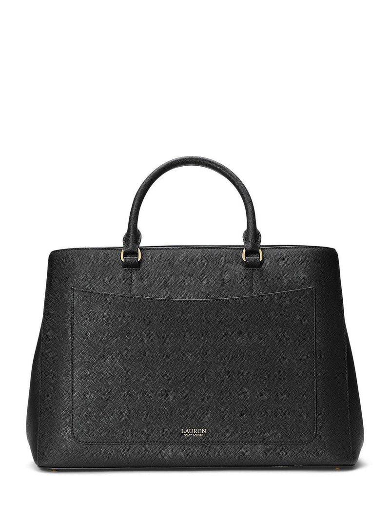 Lauren Ralph Lauren Hanna large leather satchel, crosshatch pattern - British product