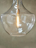 Nkuku Agataria clear recycled glass pendant light, imported from the UK