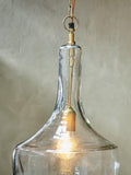 Nkuku Agataria clear recycled glass pendant light, imported from the UK