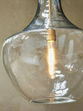 Nkuku Agataria clear recycled glass pendant light, imported from the UK