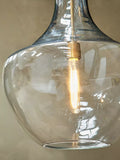 Nkuku Agataria clear recycled glass pendant light, imported from the UK
