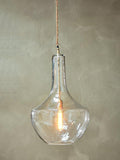 Nkuku Agataria clear recycled glass pendant light, imported from the UK