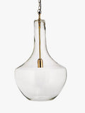 Nkuku Agataria clear recycled glass pendant light, imported from the UK