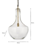 Nkuku Agataria clear recycled glass pendant light, imported from the UK