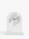Acctim Ledburn glass mantel clock clear silver H17cm - British product