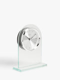 Acctim Ledburn glass mantel clock clear silver H17cm - British product