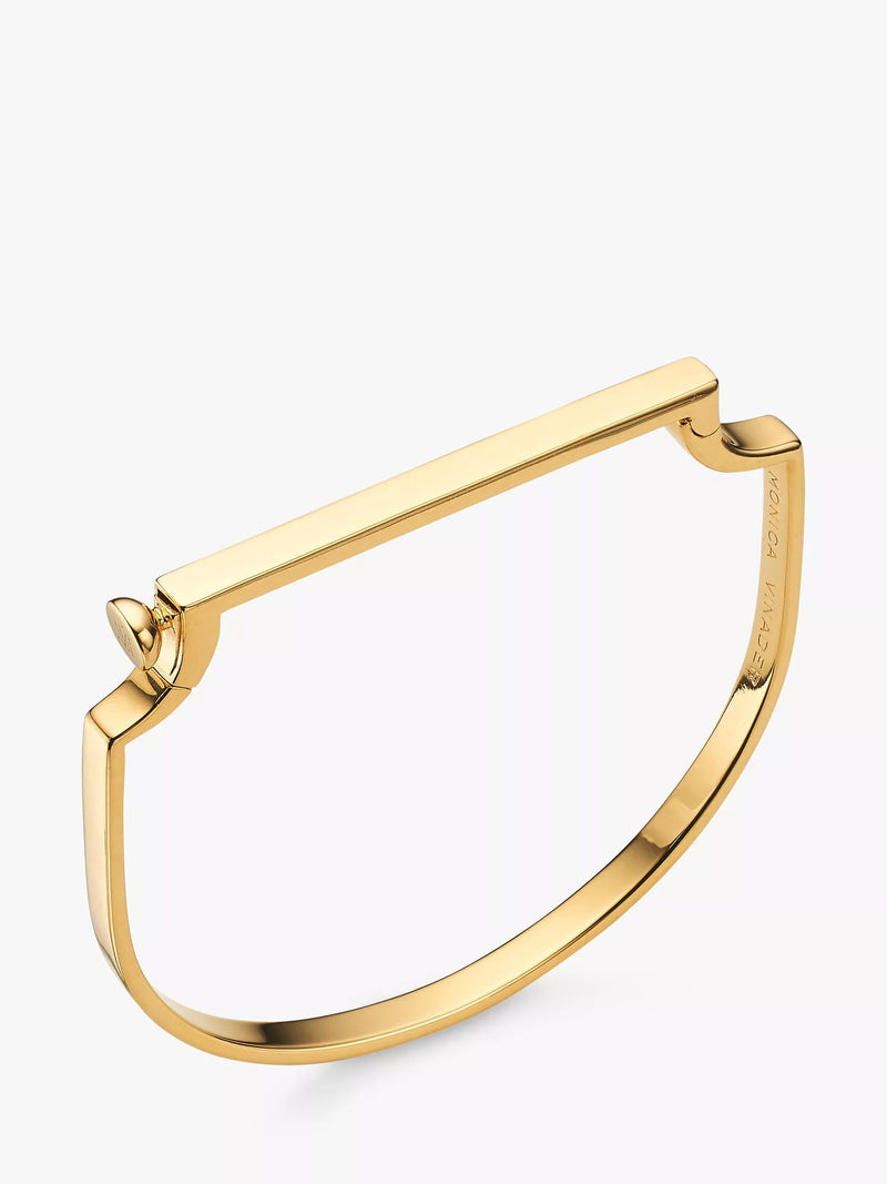 Monica Vinader Signature Thin Bangle, Gold, Medium
